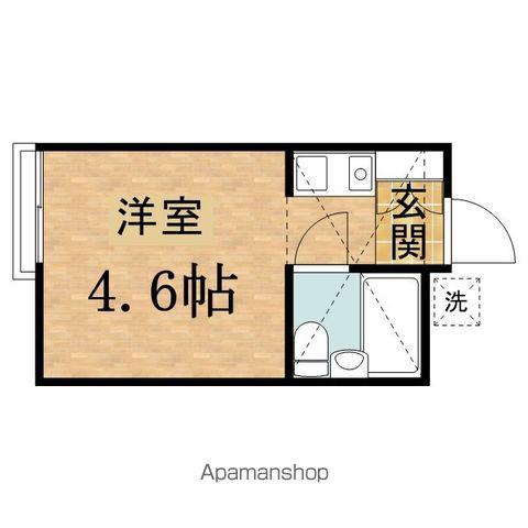 アップルハウス平山B(ワンルーム/1階)の間取り写真