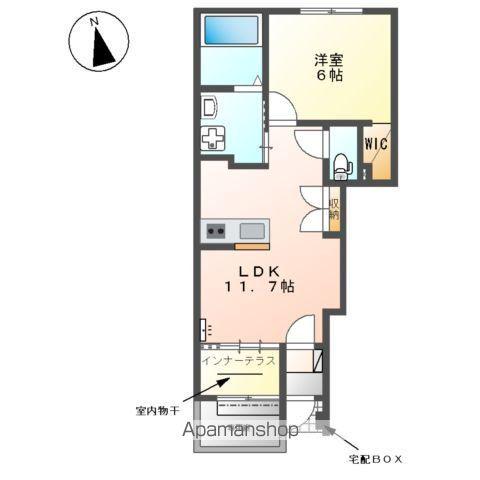 セレスティ(1LDK/1階)の間取り写真