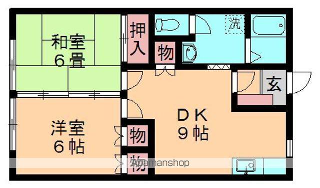 モリタハイツ(2DK/1階)の間取り写真