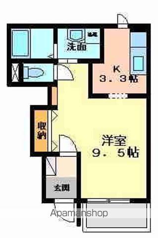 カネウロコ北矢三ア(1K/1階)の間取り写真