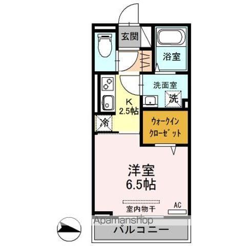 フロントコート(1K/3階)の間取り写真