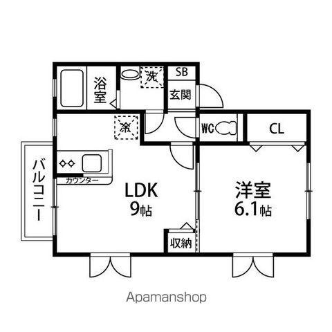 ロワーエ・日吉台(1LDK/1階)の間取り写真