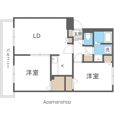 パークハイツI(2LDK/4階)の間取り写真