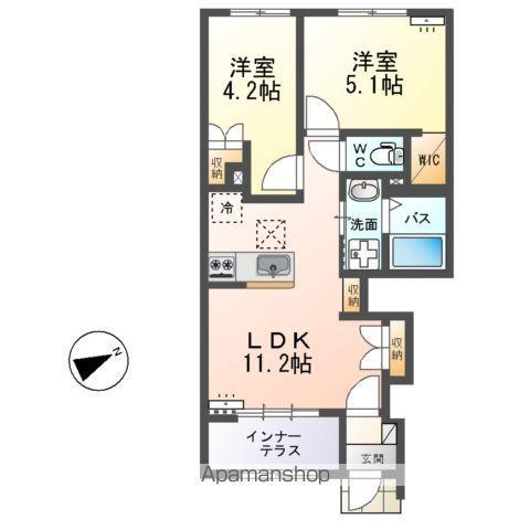 アーバンヒルズ(2LDK/1階)の間取り写真