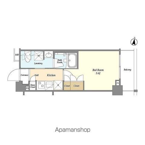 ARKMARK西小山(1K/6階)の間取り写真