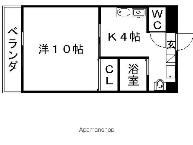 ファーリーヒルズ(1K/1階)の間取り写真