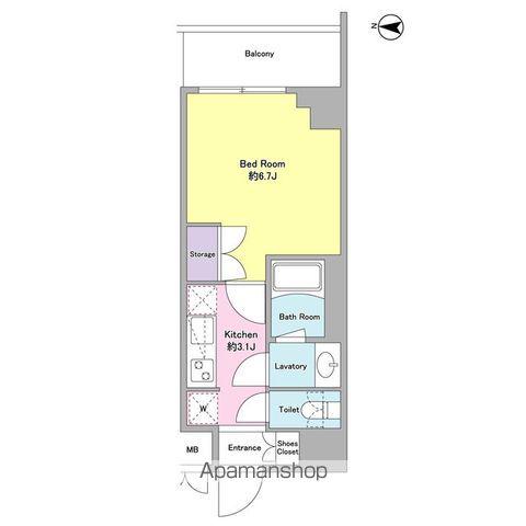 サイクラメント鷺宮(1K/3階)の間取り写真