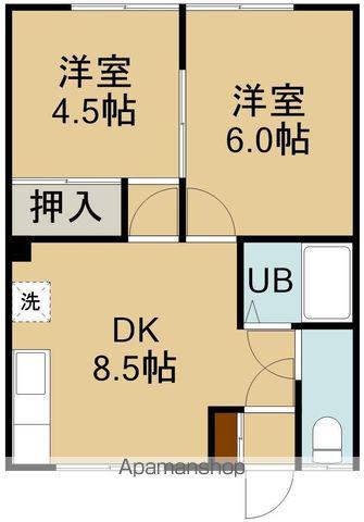 永興ハイツ(2DK/2階)の間取り写真