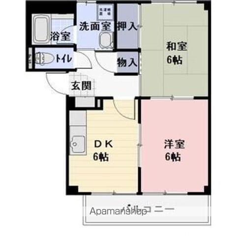 ドミールかみの(2DK/2階)の間取り写真