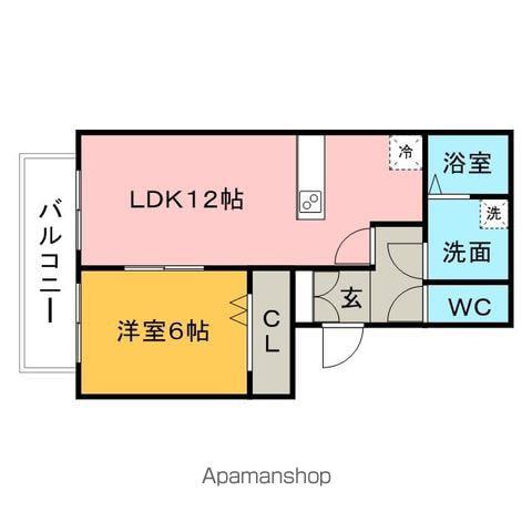 ハウスフリーデ3(1LDK/1階)の間取り写真