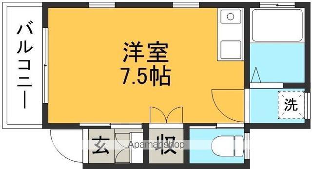 ピア北岡(ワンルーム/3階)の間取り写真