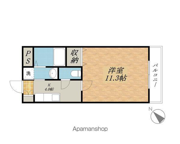 プレミアムコート(1K/2階)の間取り写真