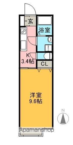 コーポ加納Ⅲ(1K/1階)の間取り写真