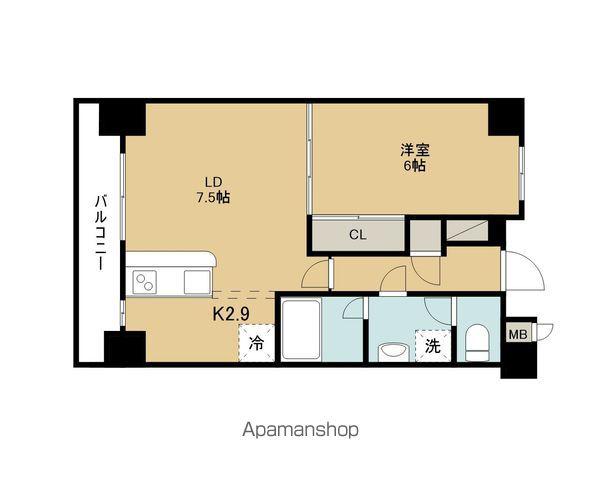プラッツ木町(1LDK/3階)の間取り写真