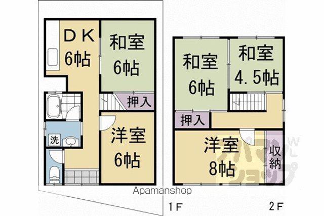 近鉄京都線 伏見駅(京都) 徒歩5分 2階建 築35年(5DK)の間取り写真