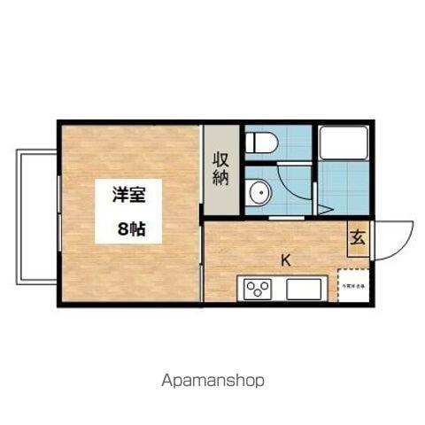 グラシアスJJ(1K/2階)の間取り写真