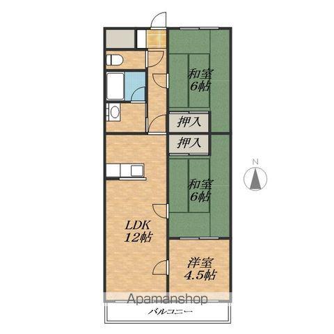 トリコロールⅠ(3LDK/6階)の間取り写真