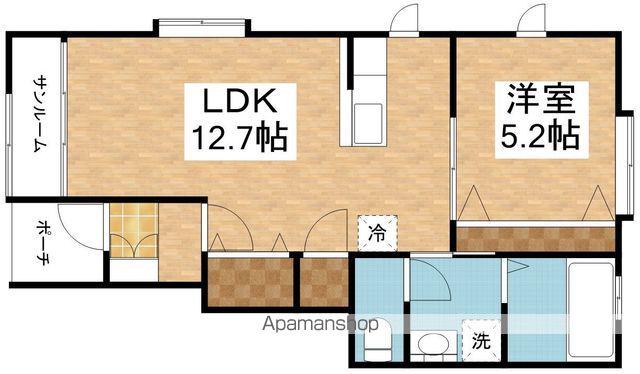 ルミナスⅡ(1LDK/1階)の間取り写真