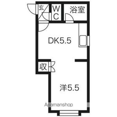 エミネンスほしの(1DK/3階)の間取り写真