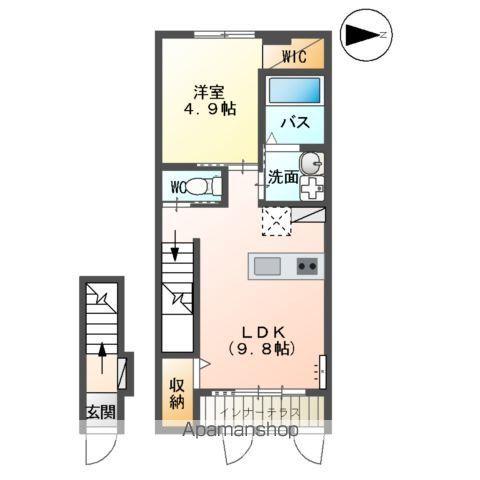フリーダム安積(1LDK/1階)の間取り写真