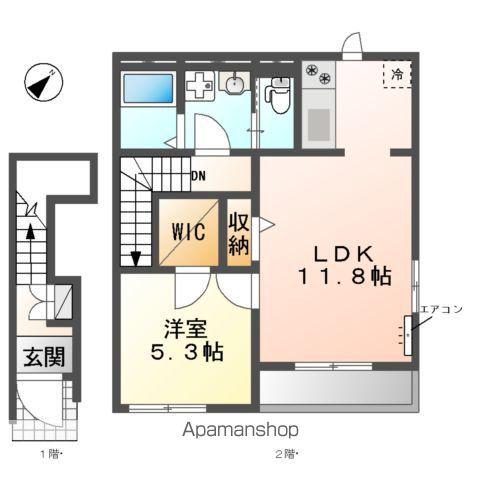 レジデンス(1LDK/2階)の間取り写真