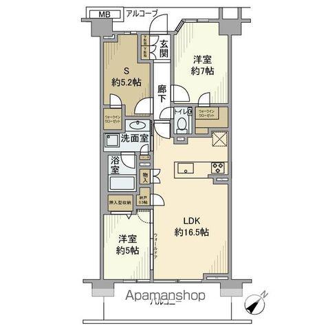 プラウドシティ越中島 アクアテラス棟(2SLDK/5階)の間取り写真