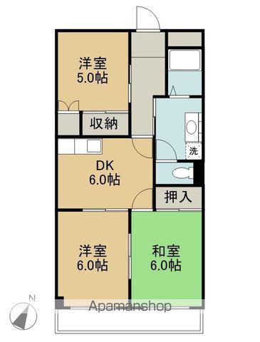 サンシャイン大堀(3DK/2階)の間取り写真