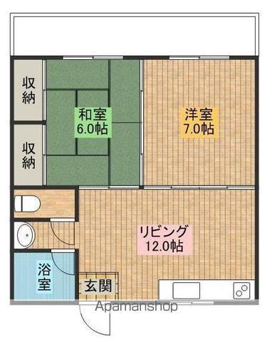 バンバンターマンション(2LDK/2階)の間取り写真