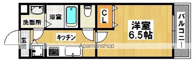 シャルマンフジもずウエスト(1K/3階)の間取り写真