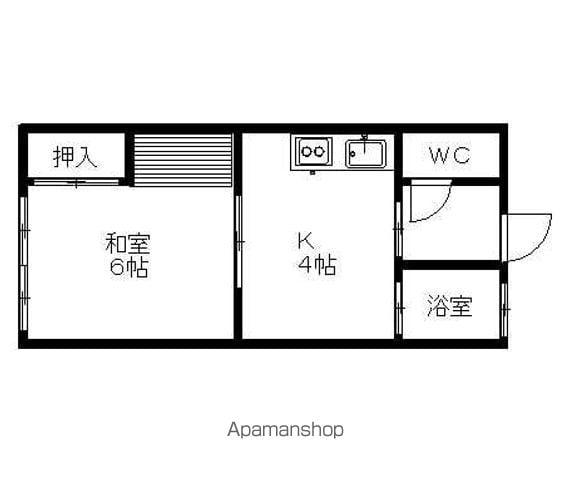 コーポ森の泉(1DK/2階)の間取り写真