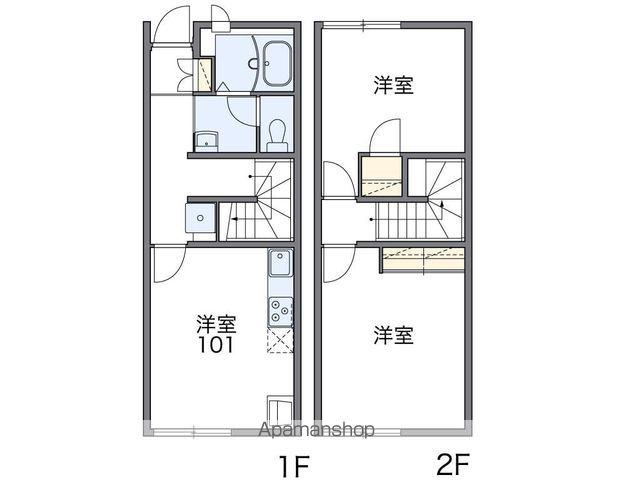 レオパレスウエスト広川二号館(2DK/1階)の間取り写真