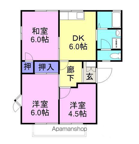 フレグランスハイツ(3DK/2階)の間取り写真