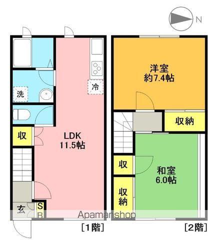 羽根木二丁目賃貸住宅(2LDK)の間取り写真
