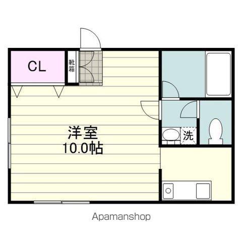 城山コーポ出会い坂(ワンルーム/1階)の間取り写真