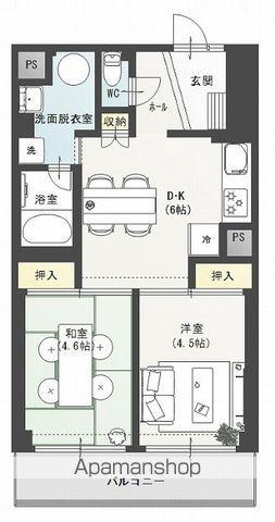 第二大岩ハイデンス(2DK/4階)の間取り写真