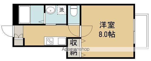 アスコット薬師堂西(1K/1階)の間取り写真