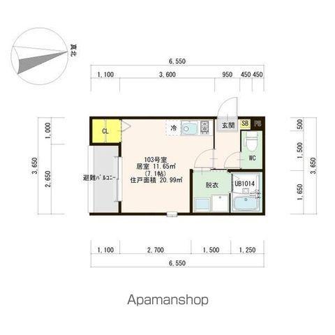 ハーモニーテラス新守山Ⅱ(ワンルーム/3階)の間取り写真