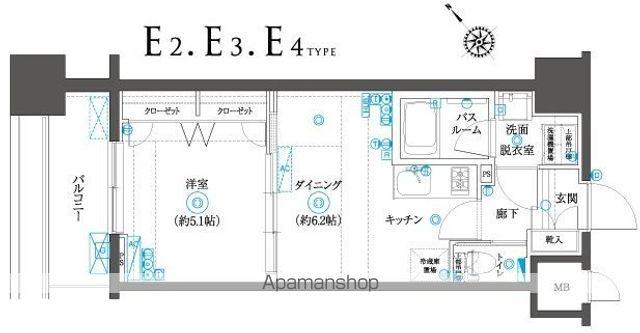 ZOOM横浜SQUARE(1DK/10階)の間取り写真
