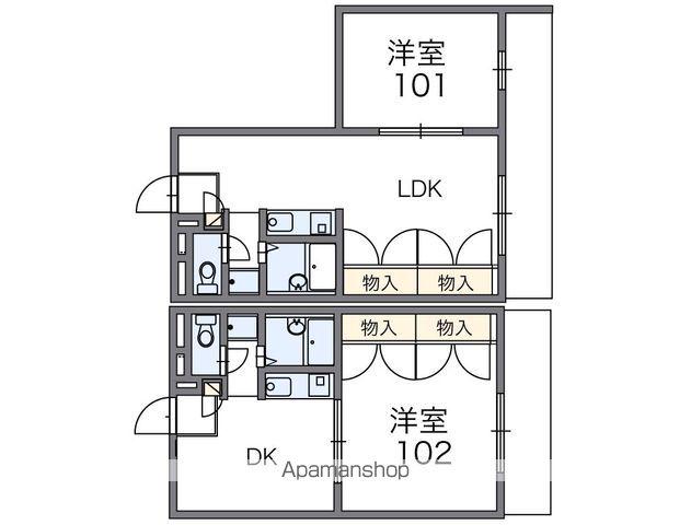 レオパレス拝島町(1DK/1階)の間取り写真
