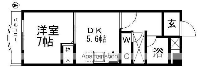 アーバンライフ金山Ⅱ(1DK/7階)の間取り写真