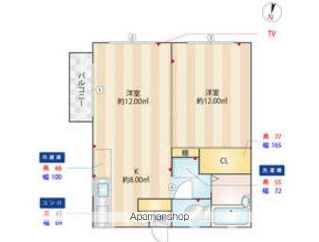 高稲荷ハイツ(1LDK/2階)の間取り写真