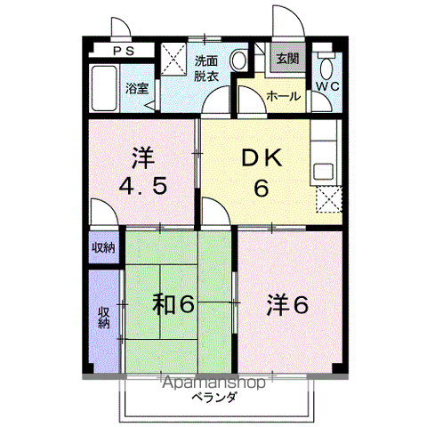 アヴェニールF(3DK/2階)の間取り写真