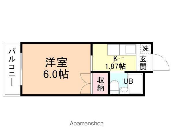 コーポ館出(1K/3階)の間取り写真