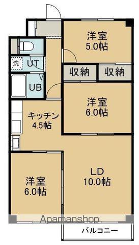 ピアコート神山(3LDK/2階)の間取り写真