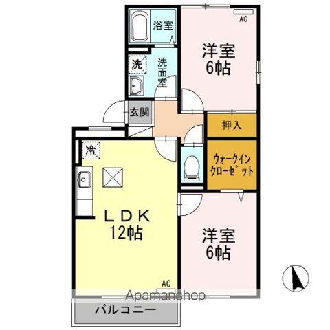 セブンワンテンC棟(2LDK/1階)の間取り写真