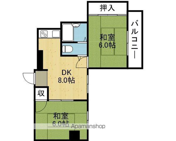 グラントピア高津(2DK/6階)の間取り写真