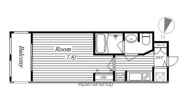 セノアタワー泉(1K/12階)の間取り写真