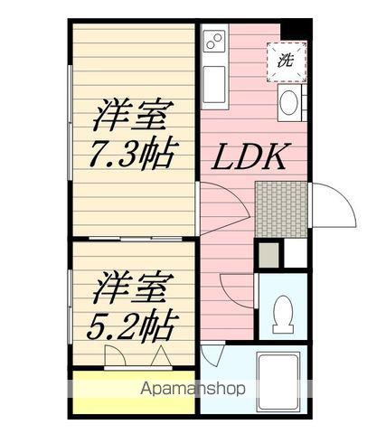 澄川第3銀座パレス(1LDK/3階)の間取り写真
