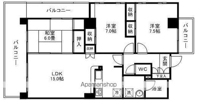 グランドスクエア台原(3LDK/2階)の間取り写真
