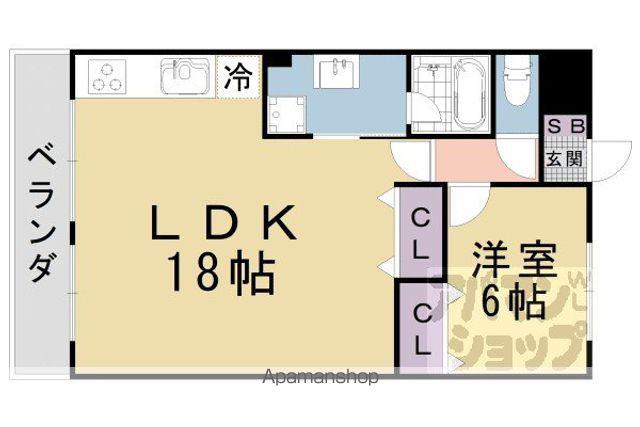 マンション清(1LDK/4階)の間取り写真